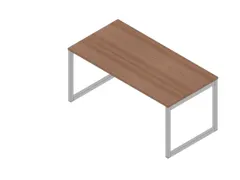 bureau,HxBxD 730x1600x800mm,blad canaletto-hout,sledeframe aluminium