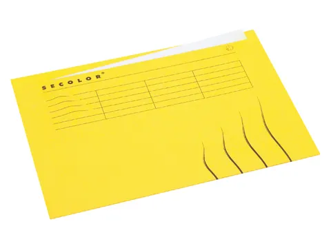 Vouwmap Secolor A4 ongelijk 225gr geel