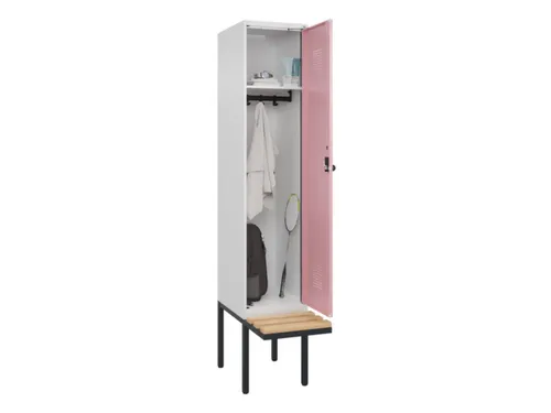 locker met bank,HxBxD 2120x400x815mm,1vak,vak B 400mm,draaigrendel