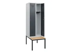 locker met bank,HxBxD 1950x600x815mm,2vak,vak B 300mm,cilinderslot
