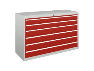 ladekast,HxBxD 800x1023x600mm,6lade(n),cil.slot,RAL7035,front RAL3000 - 2