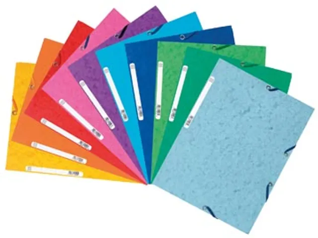 elastomap 3 kleppen A4 karton assorti kleuren, pak van 10 stuks