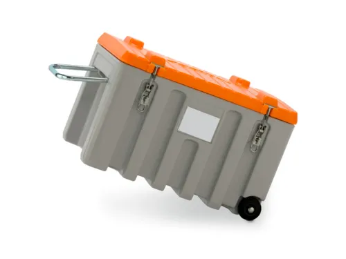 Opbergbox 150l H 530x 800x 600mm Met 2 Wielen Grijs/Oranje