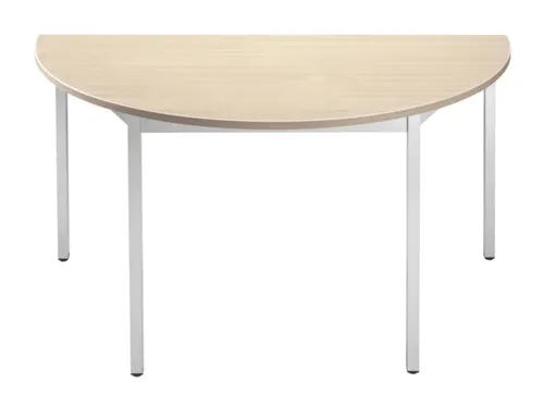 Tafel Halfrond 120x60 Cm Frame Aluminium Blad Esdoorn
