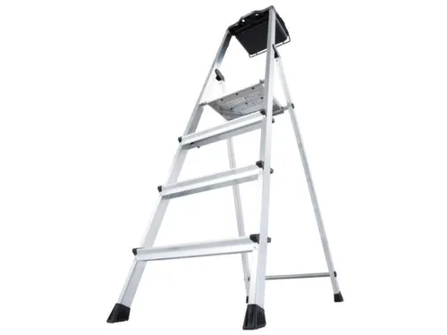 trapladder,eenzijdig,4treden,bordes m. antislip elementen,balk L 1,6m