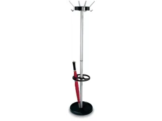 Kapstok 1800x500mm 4/8hoed-/jashaken Paraplubak Aluminium-zilver/zwart - 1