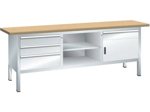 werkbank,HxBxD 840x2000x700mm,multiplexblad,draagverm. 1000kg,4voeten