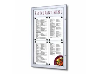 Outdoor Menubord 4xA4 Staand Zilver - 1