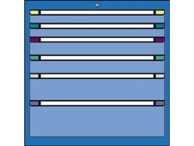 ladekast,HxBxD 800x805x695mm,6lade(n),cil.-slot,RAL7035,front RAL7035
