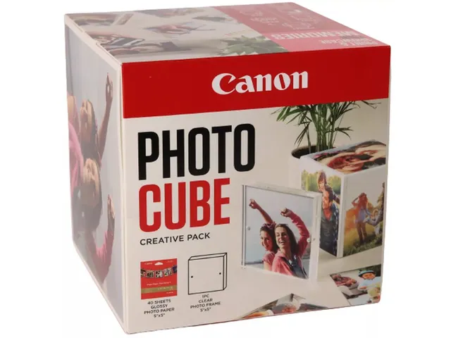 Canon Photo Cube en Frame + PP-201 Photo Paper Plus Glossy II 13x13cm