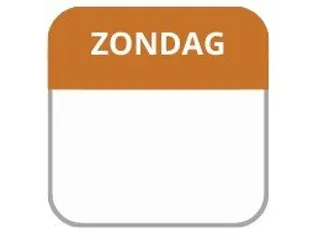 LabelLORD PL Dagetiket Zondag 25x25mm Bruin Flushlabel 1000 stuks - 1