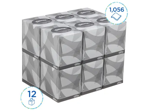 Facial tissues Kleenex 2-laags kubus 12x88stuks wit 8834