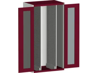 verticale kast,HxBxD 2000x1050x650mm,vensterdeur,2uittrekwanden - 1