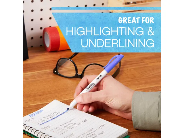 Markeerstift Sharpie S-note Beitel blister à 12 kleuren Assorti