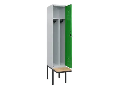 locker met bank,voor scheiding van kleding,HxBxD 2120x400x815mm,1vak