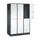 Dubbeldekse garderobekast,HxBxD 1950x1220x600mm,3x2vak.,vak B 360mm