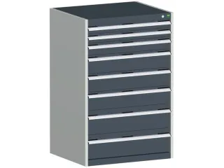 ladekast HxBxD 1200x800x750mm 8laden romp RAL7035 front RAL7016 - 1