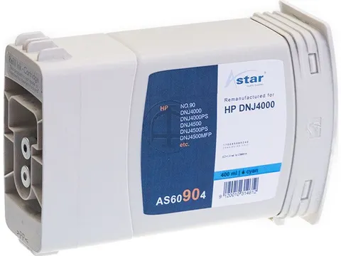 AS60904 ASTAR HP 90 DNJ Inkt cyaan rebuilt Blister 400ml