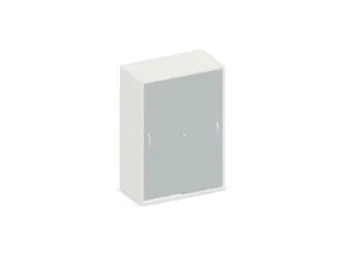 Schuifdeurkast 1150x800x430mm Decor Romp Wit Decor Front Lichtgrijs - 1
