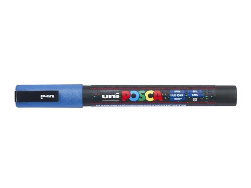 Verfstift Posca PC3M Fijne punt 0,9-1,3mm glitter donkerblauw