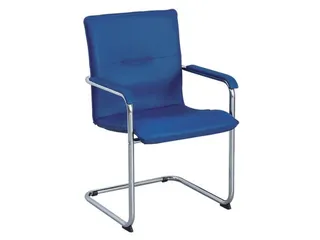 Beklede Stoel Swingframe Verchroomd Blauw Kunstleer Armleuningen - 1