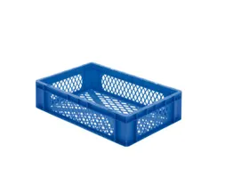 Euronorm-stapelbak 26l 145x600x400mm Wanden/bodem Opengewerkt Blauw