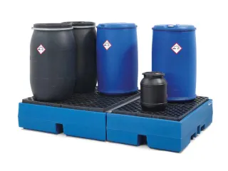 PE-opvangbak,v. 4x200l vat,opvangvol. 405l,HxBxD 350x1300x1300mm - 3