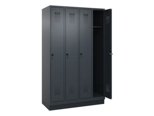 locker,HxBxD 1950x1200x500mm,4vak,vak B 300mm,draaigrendel,sokkel