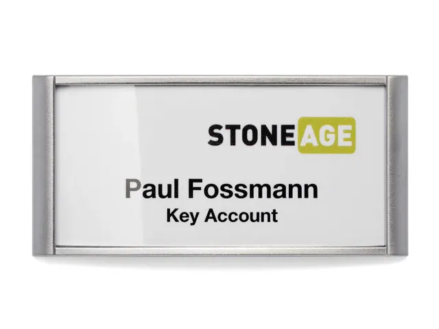 Badge Durable 8542 classic avec aimant 34x74mm gris argenté
