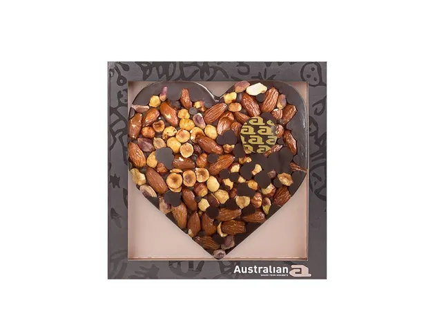Chocolat Australian coeur noir/noisettes