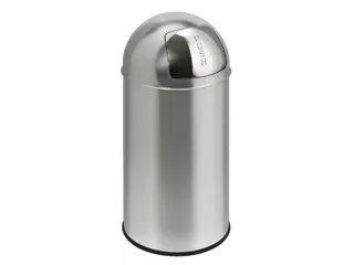 Afvalbak Pushcan EKO 40 liter met Pushdeksel Mat RVS - 1