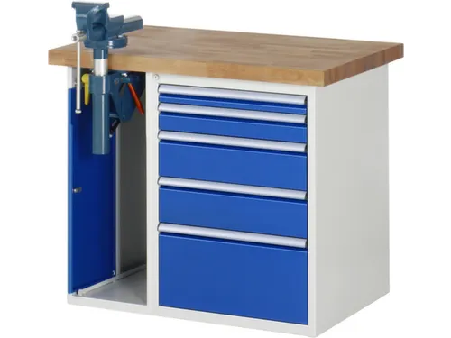 werkbank,HxBxD 890x1000x700mm,beukblad,draagverm. 750kg,2containers