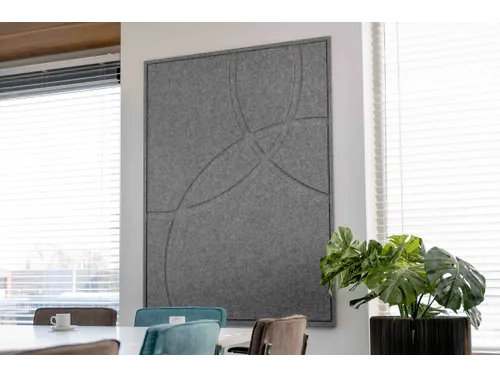 Acoustic Art GEO XL 160x120cm Grijs Akoestisch kunstwerk Geometrisch