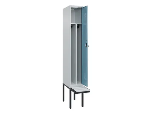 locker met bank,voor scheiding van kleding,HxBxD 2120x300x815mm,1vak
