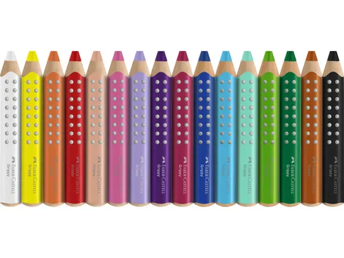 Kleurpotlood Faber-Castell Grippy XXL Jumbo etui 16 stuks en puntensli