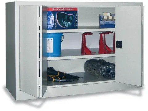 Vouwdeurkast 1000x1200x400mm 2legborden Verzinkt Ral7035