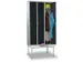Armoire vestiaire avec banc,RAL7035,face avant RAL7016
