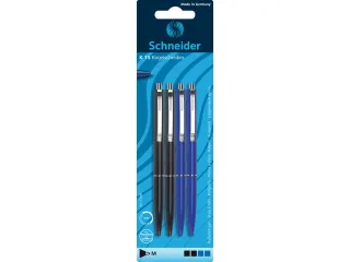 Balpen Schneider K15 navulbaar drukknop blister a 4 stuks - 1