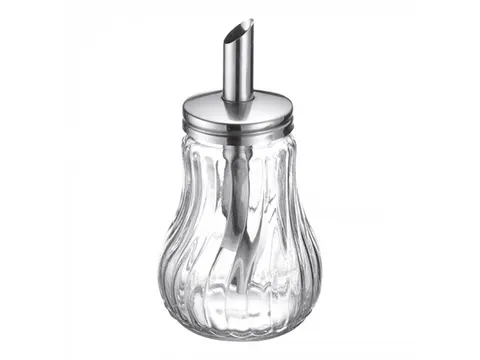Suikerstrooier 15cm, rvs/glas 25cl