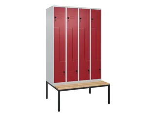 Z-garderobekast,HxBxD 2120x1200x815mm,8vak,vak B 300mm,draaigrendel - 1