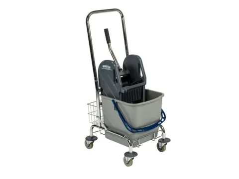 Dweilwagen,Emmer 1X27L Blauw,Mopwringer,Frame Metaal,4Zwenkwielen