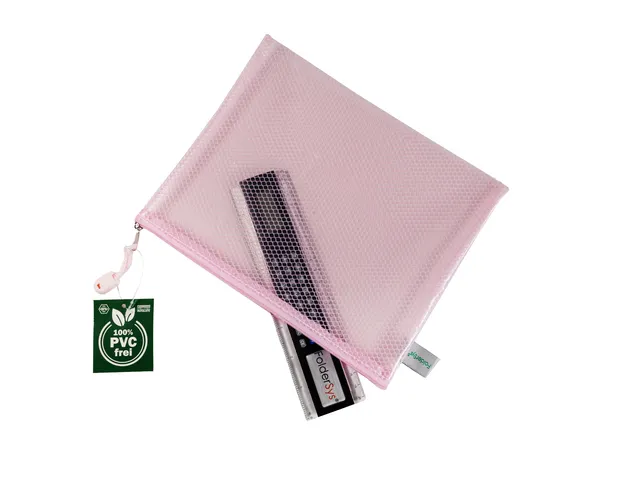 Pochette à fermeture éclair Foldersys EVA A5 sans PVC rose pastel