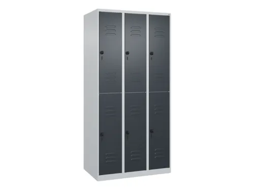 dubbeldekse locker,HxBxD 1850x900x500mm,3x2vak.,vak B 300mm