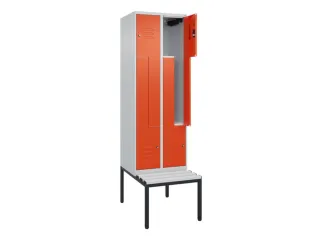 Z-garderobekast,HxBxD 2120x600x815mm,2vak,vak B 300mm,cil.-slot - 2