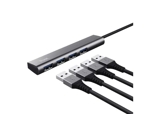 Hub Trust Halyx 4-port USB-A zilver