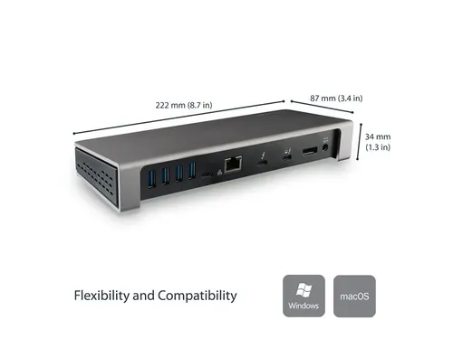 Dual 4K 60Hz Monitor Thunderbolt 3 Dock Met 6X Usb 3.0 Poorten