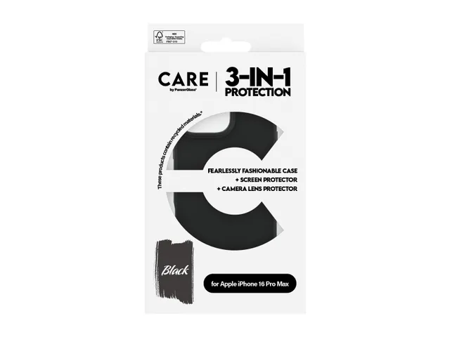 PanzerGlass CARE by Fashion 3-in-1 Bundle iPhone 16 Pro Max, Hoes,