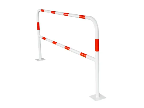 beschermbeugel,v. binnen/buiten,HxBxD 1000x2000x150mm,staal,wit/rood