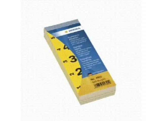 Herma Nummerblok Zelfklevend 1-500 Geel 28x56mm