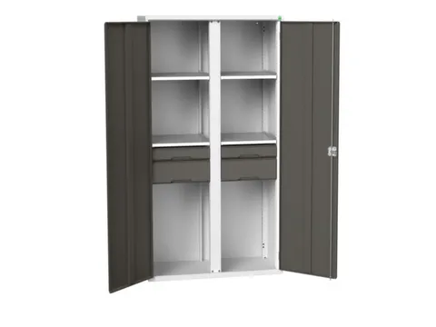 universele kast,HxBxD 2000x1050x550mm,4xStalen bodem,4lade(n)